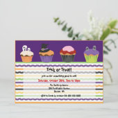 De LEUKE Enge Uitnodiging Cupcake van Halloween (Staand voorkant)