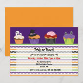 De LEUKE Enge Uitnodiging Cupcake van Halloween (Voorkant / Achterkant)