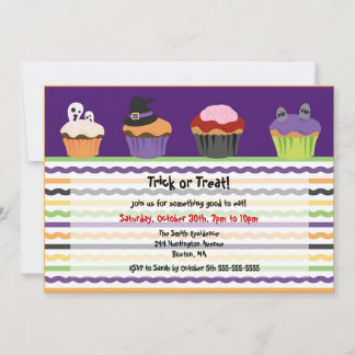 De LEUKE Enge Uitnodiging Cupcake van Halloween