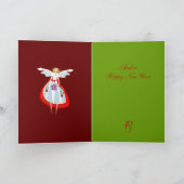 De leuke Engel van Kerstmis met de kaart van de (Binnen)