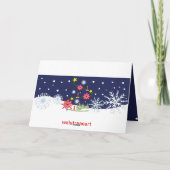 De leuke engelen van Kerstmis en gouden tekstkaart Feestdagen Kaart (Achterkant)