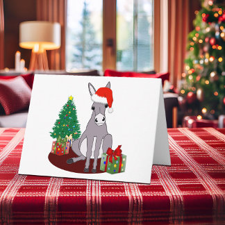 De leuke Ezel van Kerstmis Feestdagen Kaart