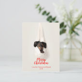 De leuke Foto van Kerstmis van de Hond van het Feestdagenkaart (Staand voorkant)
