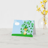 De leuke geanimeerde St. Patrick Kat van de Dag Kaart (Gele Bloem)