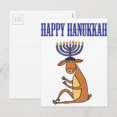 De leuke Gelukkige Cartoon van het Rendier van de Feestdagenkaart (Voorkant / Achterkant)