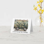 De leuke Gelukkige Grote rv Bus Motorhome van de Kaart (Gele Bloem)