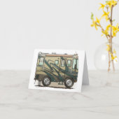 De leuke Gelukkige Grote rv Bus Motorhome van de Kaart (Gele Bloem)