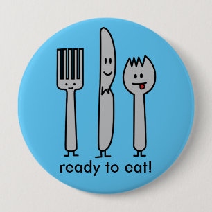 De leuke Gelukkige Lepel van Spork van het Mes van Ronde Button 4,0 Cm