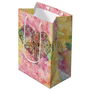 De leuke getrokken Henna van de Waterverf van de Medium Cadeauzakje