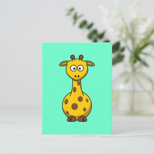 De leuke Giraffe van de Cartoon Briefkaart (Staand voorkant)