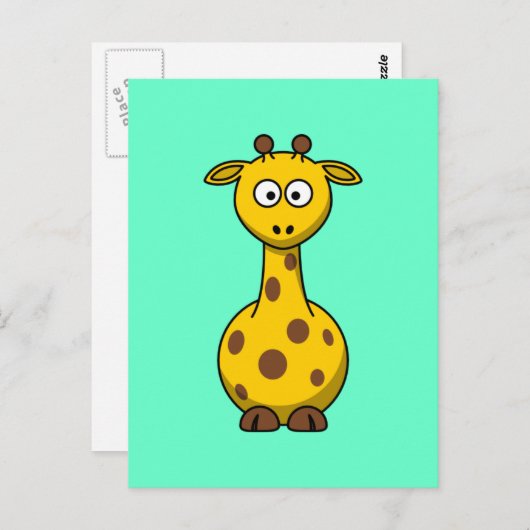 De leuke Giraffe van de Cartoon Briefkaart (Voorkant / Achterkant)