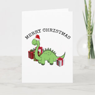 De leuke grappige dinosaurus van de Kerstman van Feestdagen Kaart
