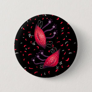 De leuke Grappige Rode Drie Eyed Vreemdelingen van Ronde Button 5,7 Cm