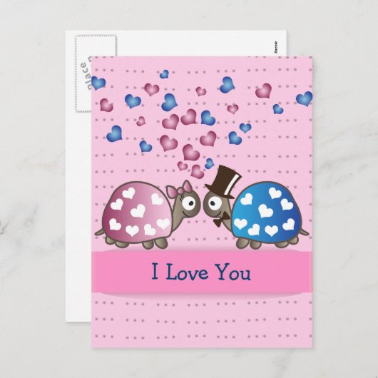 De leuke Grappige Schildpadden van de Feestdagenkaart (Voorkant / Achterkant)