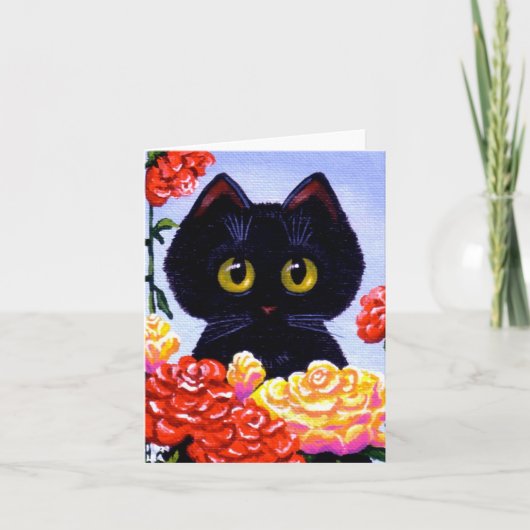 De leuke Grappige Zwarte Bloemen Creationarts van Kaart (Voorkant)