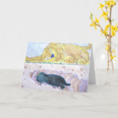 de leuke gravende tunnel van de cartoonmol terwijl kaart (Gele Bloem)