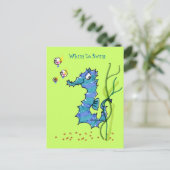 De Leuke Gril van Seahorse van de cartoon om Briefkaart (Staand voorkant)