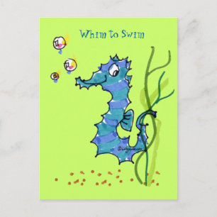 De Leuke Gril van Seahorse van de cartoon om Briefkaart