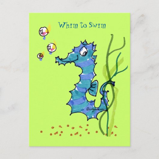 De Leuke Gril van Seahorse van de cartoon om Briefkaart (Voorkant)