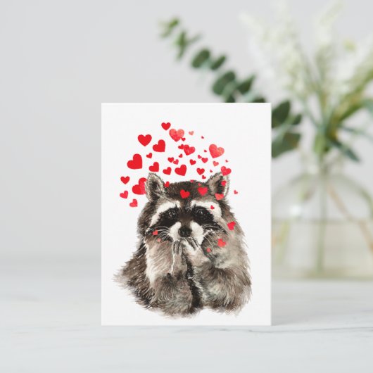 De leuke Harten van de Liefde van de Kussen van de Briefkaart (Staand voorkant)