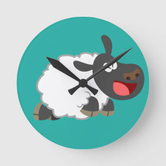 De leuke het Lachen Schapen van de Cartoon Ronde Klok