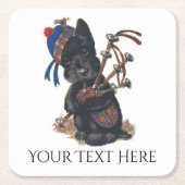 De leuke het Spelen Scottie Doedelzakken Kartonnen Onderzetters (Voorkant)