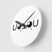 De leuke Hond Japanse Kaomoji Emoticon van het Ronde Klok (Hoek)