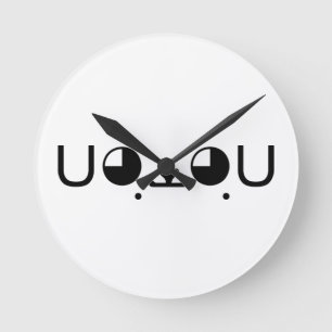 De leuke Hond Japanse Kaomoji Emoticon van het Ronde Klok