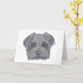 De leuke Hond van Yorkshire Terrier Kaart (Gele Bloem)