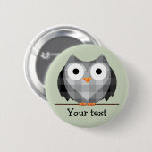 De leuke Illustratie van de Uil van de Plaid Ronde Button 5,7 Cm (Voorkant /achterkant)