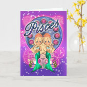 De Leuke Kaart van de Dierenriem van Vissen met (Gele Bloem)