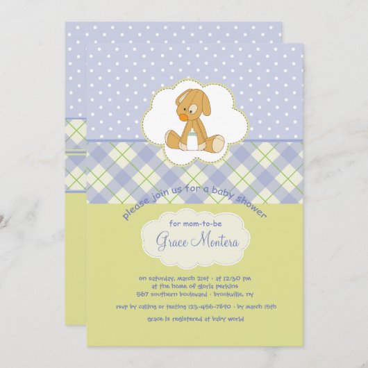 De leuke Kaart van de Douche van het Speelgoed van (Voorkant / Achterkant)