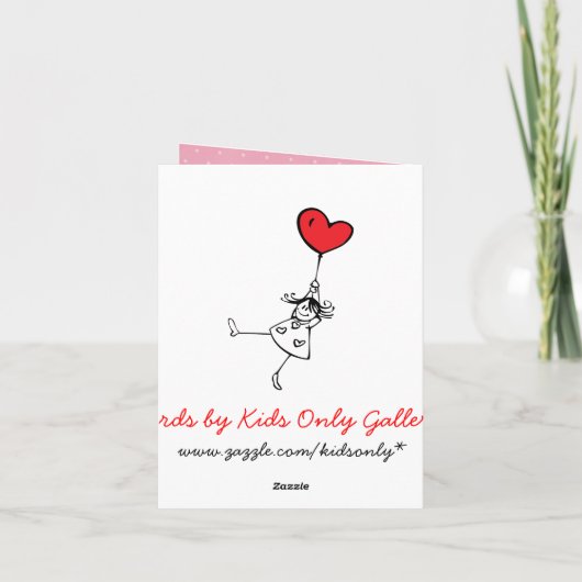 De leuke Kaart van de Valentijnsdag voor Kind (Achterkant)