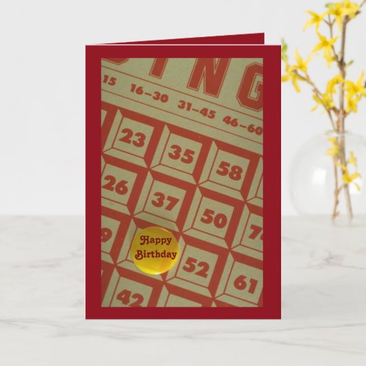 De leuke Kaart van de Verjaardag van Bingo Themed (Gele Bloem)