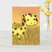 De leuke Kaart van de Verjaardag van de Giraffe (Gele Bloem)