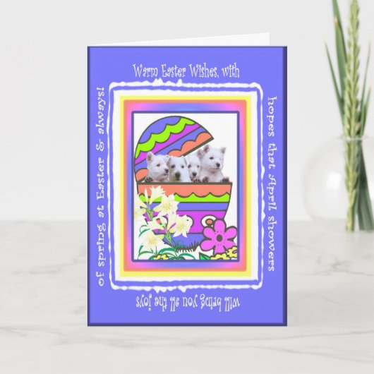 De leuke Kaart van de Wensen van Westie Gelukkige (Voorkant)