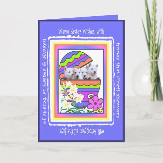 De leuke Kaart van de Wensen van Westie Gelukkige (Voorkant)