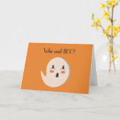 De leuke Kaart van Halloween van het Spook (Gele Bloem)