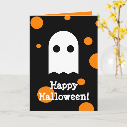 De leuke Kaart van Halloween van het Spook voor (Gele Bloem)