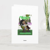 De leuke Kaart van Pasen met Vreemde Paashaas (Achterkant)