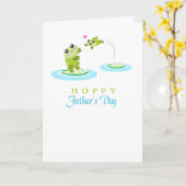 De leuke kaart van Vaderdag van de Kikker Hoppy (Gele Bloem)