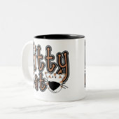 De leuke Kat van het Kat Tweekleurige Koffiemok (Voorkant links)