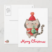 De Leuke Kat van Kerstmis Feestdagenkaart (Voorkant / Achterkant)