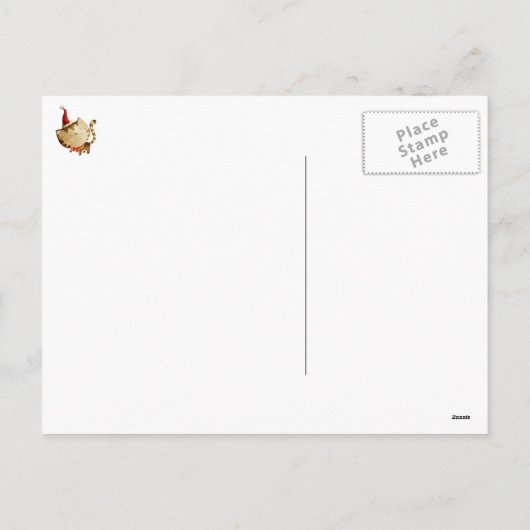 De leuke Kat van Kerstmis Feestdagenkaart (Achterkant)