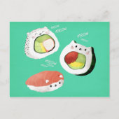De leuke Kat van Sushi Briefkaart (Voorkant)