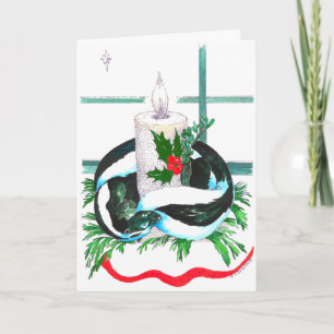De leuke Kerstkaart van de Kaars en van het Wild Feestdagen Kaart