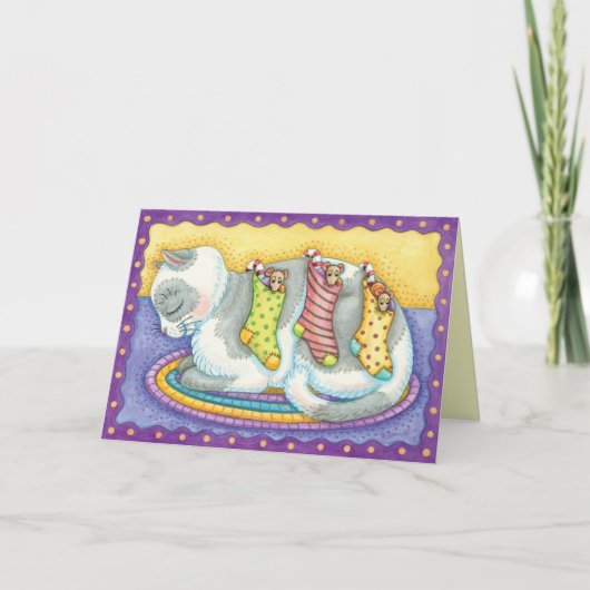 De leuke Kerstkaart van het Katje Feestdagen Kaart (Voorkant)