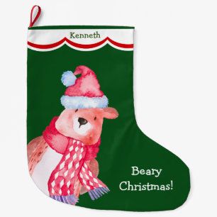 De leuke Kerstman draagt Gepersonaliseerd Grote Kerstsok