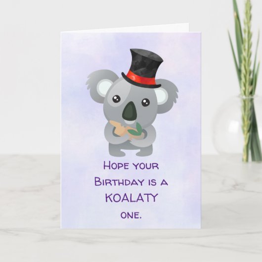 De Leuke Koala van de Woordspeling van de Kaart (Voorkant)