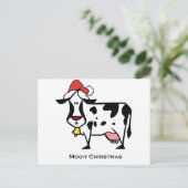 De leuke Koe van Kerstmis Feestdagenkaart (Staand voorkant)